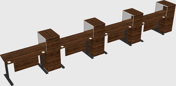 Dual motor electric desk w/cabinet