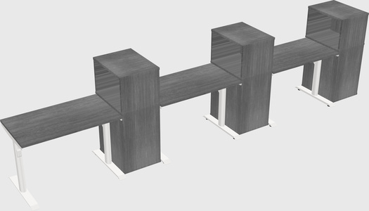 Dual motor electric desk w/cabinet