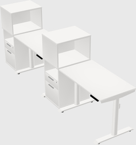 Dual motor electric desk w/cabinet
