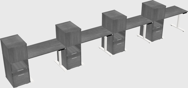 Dual motor electric desk w/cabinet