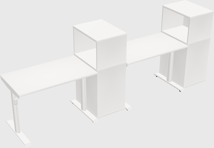 Dual motor electric desk w/cabinet