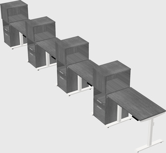 Dual motor electric desk w/cabinet
