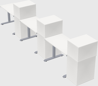 Dual motor electric desk w/cabinet