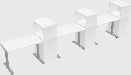 Dual motor electric desk w/cabinet
