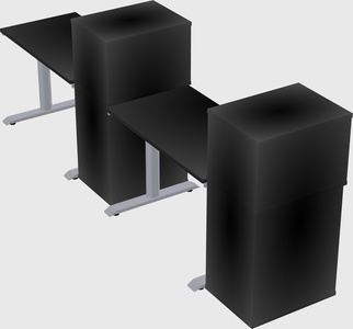 Dual motor electric desk w/cabinet