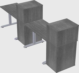 Dual motor electric desk w/cabinet
