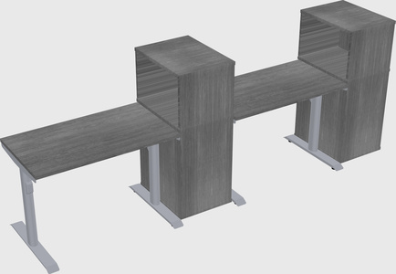 Dual motor electric desk w/cabinet