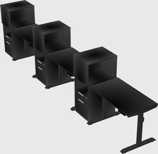 Dual motor electric desk w/cabinet