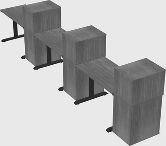 Dual motor electric desk w/cabinet