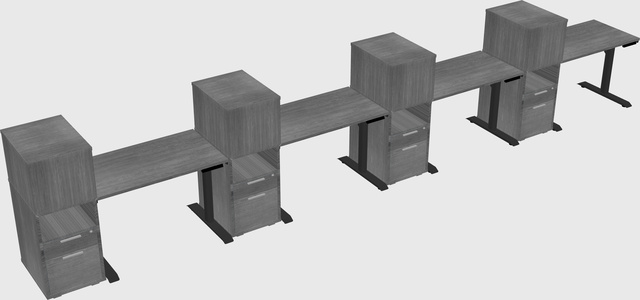 Dual motor electric desk w/cabinet