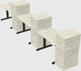 Dual motor electric desk w/cabinet