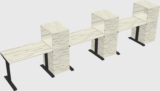 Dual motor electric desk w/cabinet