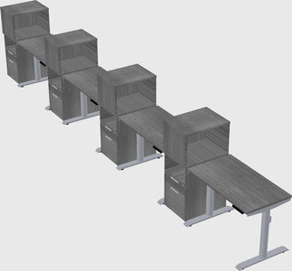 Dual motor electric desk w/cabinet