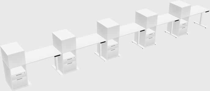 Dual motor electric desk w/cabinet