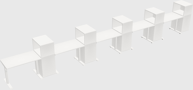 Dual motor electric desk w/cabinet