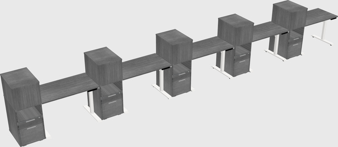 Dual motor electric desk w/cabinet