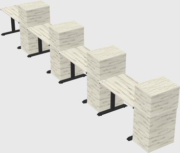 Dual motor electric desk w/cabinet