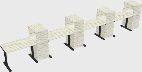 Dual motor electric desk w/cabinet
