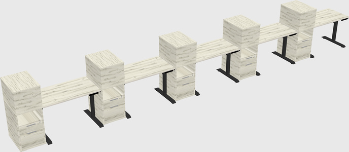 Dual motor electric desk w/cabinet