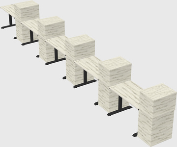 Dual motor electric desk w/cabinet