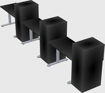 Dual motor electric desk w/cabinet