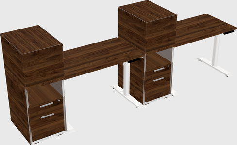 Dual Motor Electric Desk W/cabinet