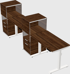 Dual motor electric desk w/cabinet