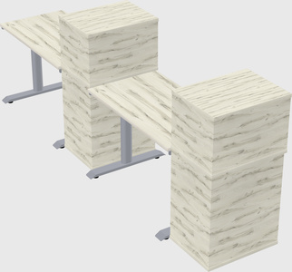 Dual motor electric desk w/cabinet