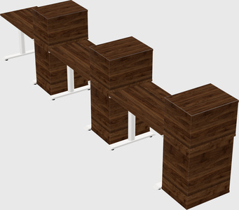 Dual motor electric desk w/cabinet