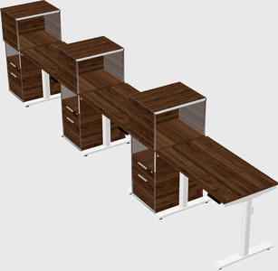Dual motor electric desk w/cabinet
