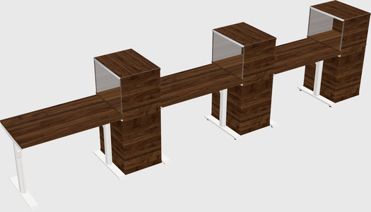 Dual motor electric desk w/cabinet