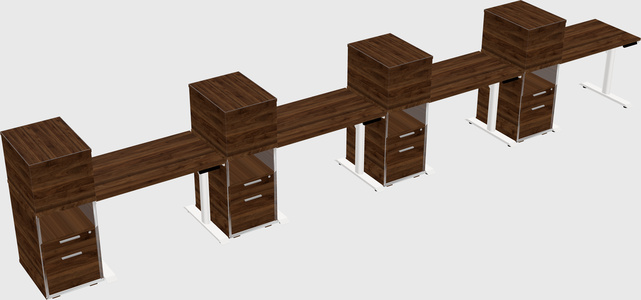 Dual Motor Electric Desk W/cabinet
