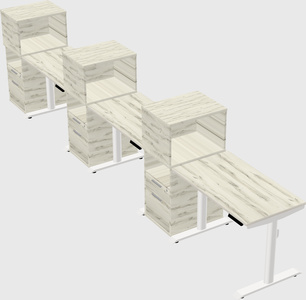 Dual motor electric desk w/cabinet