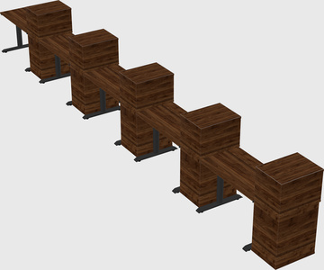 Dual motor electric desk w/cabinet