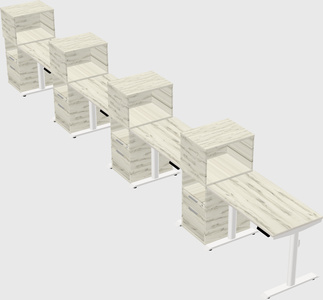 Dual motor electric desk w/cabinet