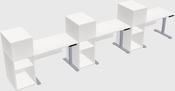 Dual motor electric desk w/cabinet
