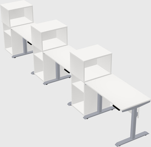 Dual motor electric desk w/cabinet