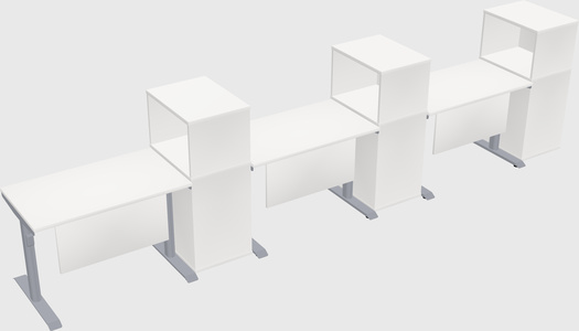 Dual motor electric desk w/cabinet