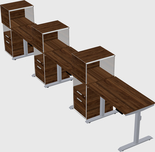Dual motor electric desk w/cabinet