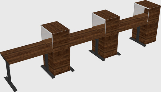 Dual motor electric desk w/cabinet
