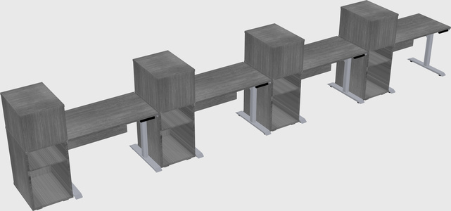 Dual motor electric desk w/cabinet
