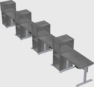 Dual motor electric desk w/cabinet