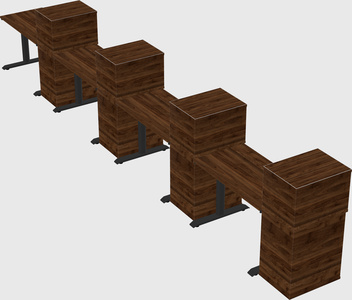 Dual motor electric desk w/cabinet