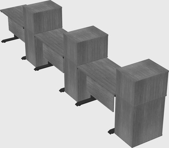 Dual motor electric desk w/cabinet