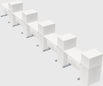 Dual motor electric desk w/cabinet