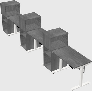 Dual motor electric desk w/cabinet