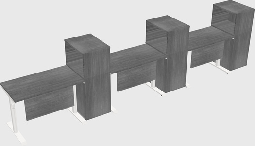 Dual motor electric desk w/cabinet