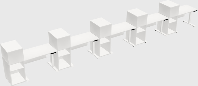 Dual Motor Electric Desk W/cabinet