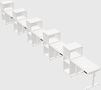 Dual motor electric desk w/cabinet