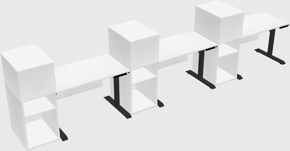 Dual motor electric desk w/cabinet